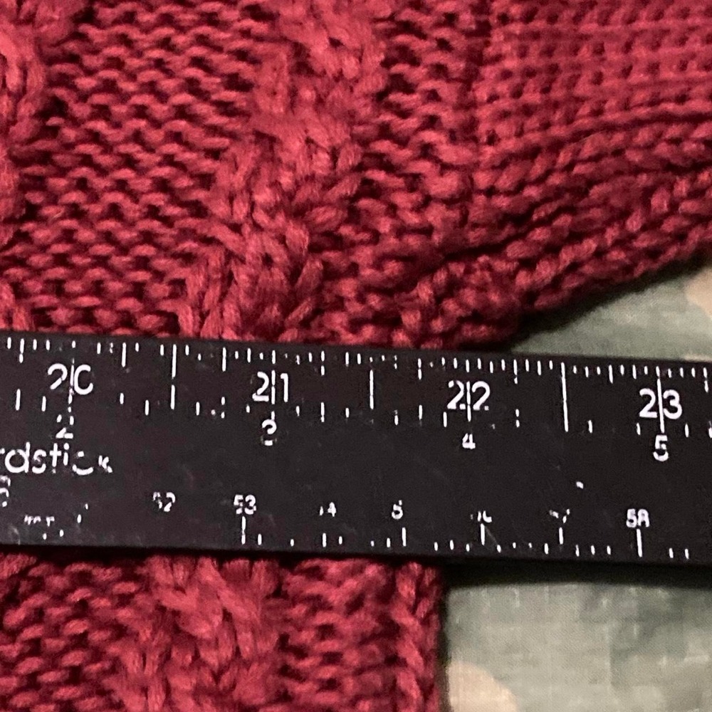 Jacob vintage 80s/90s red cable knit sweater roll neck Hong Kong M/22 - Picture 6 of 8
